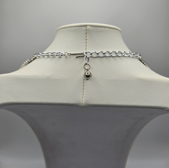 Art Arthur Pepper Necklace Silver Tone Multi Strand Chain Link - Picture 3 of 6